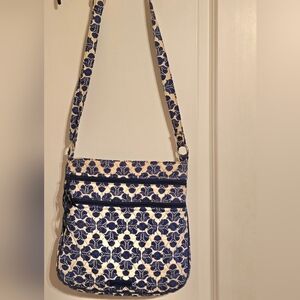 Vera Bradley Blue and Cream Floral Crossbody Bag